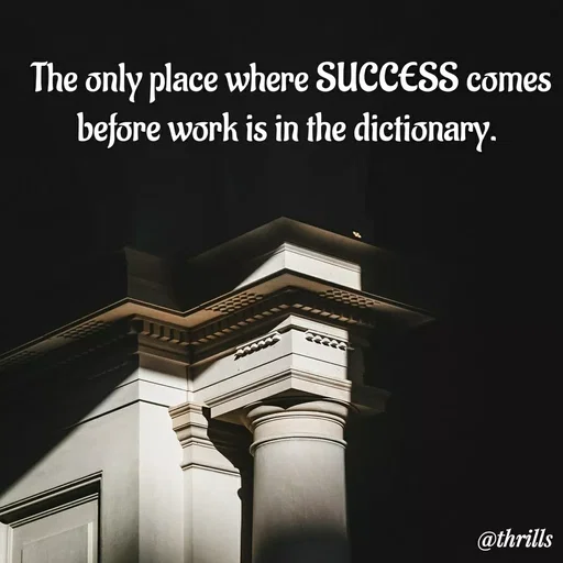 Quote by Sangeeta Bhagat - The only place where SUCCESS comes before work is in the dictionary.  - Made using Quotes Creator App, Post Maker App