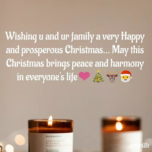 Quote by Sangeeta Bhagat - Wishing u and ur family a very Happy and prosperous Christmas... May this Christmas brings peace and harmony in everyone's life❤️🎄🦌🎅 - Made using Quotes Creator App, Post Maker App
