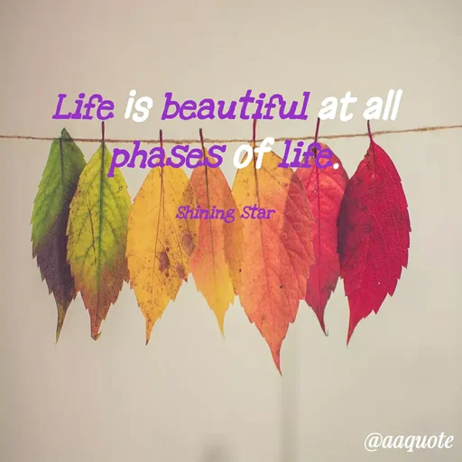 Quote by shining star - Life is beautiful at all phases of life.

Shining Star - Made using Quotes Creator App, Post Maker App