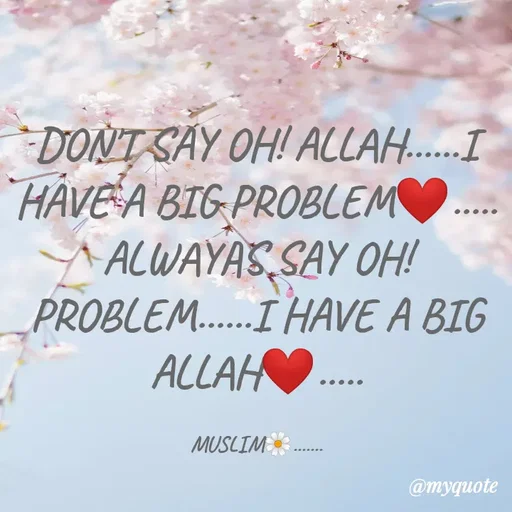 Quote by Wajid ali khan - DONT SAY OH! ALLAH.I
HAVE A BIG PROBLEMO
ACWAYAS, SAY OH!
PROBLEM..I HAVE A BIG
ALLAHO.
MUSLIM
@myquote
 - Made using Quotes Creator App, Post Maker App