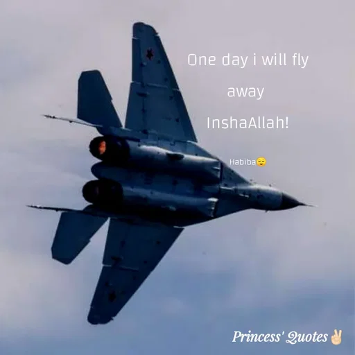 Quote by Wajid ali khan - One day i will fly
away
InshaAllah!
Habibae
Princess' Quotes
 - Made using Quotes Creator App, Post Maker App