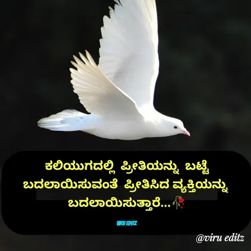 Quote by Viresh Uppar - ಕಲಿಯುಗದಲ್ಲಿ  ಪ್ರೀತಿಯನ್ನು  ಬಟ್ಟೆ  ಬದಲಾಯಿಸುವಂತೆ  ಪ್ರೀತಿಸಿದ ವ್ಯಕ್ತಿಯನ್ನು 
ಬದಲಾಯಿಸುತ್ತಾರೆ...🥀

Viru editz  - Made using Quotes Creator App, Post Maker App