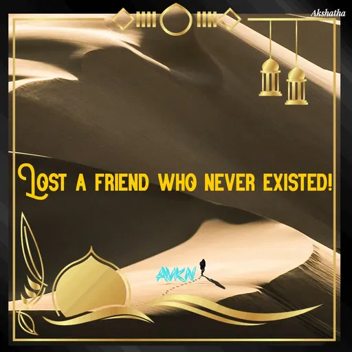 Quote by Dr.Akshatha - Lost a friend who never existed!

AVKN - Made using Quotes Creator App, Post Maker App