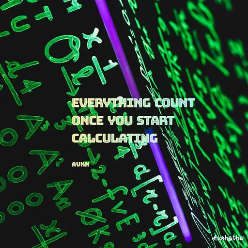 Quote by Akshatha Nairy - EVERYTHING COUNT
ONCE YOU START
CALCULATING
AUKN
Akshatha
Arzr
2-fVE
 - Made using Quotes Creator App, Post Maker App