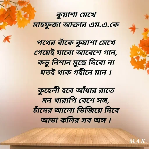 Quote by MAHFUJA AKTER M.A.K -  - Made using Quotes Creator App, Post Maker App