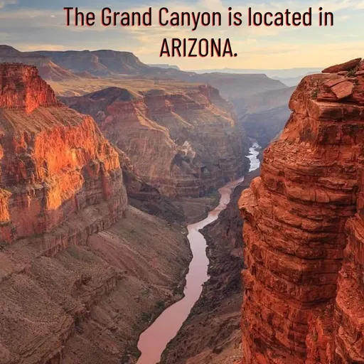 Quote by Manasa - The Grand Canyon is located in ARIZONA. - Made using Quotes Creator App, Post Maker App