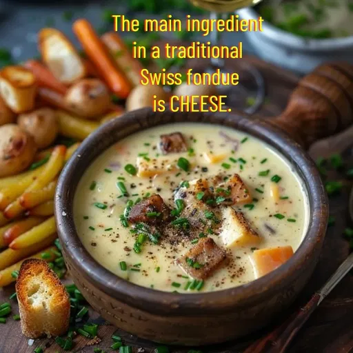 Quote by Manasa - The main ingredient 
in a traditional 
Swiss fondue
 is CHEESE. - Made using Quotes Creator App, Post Maker App