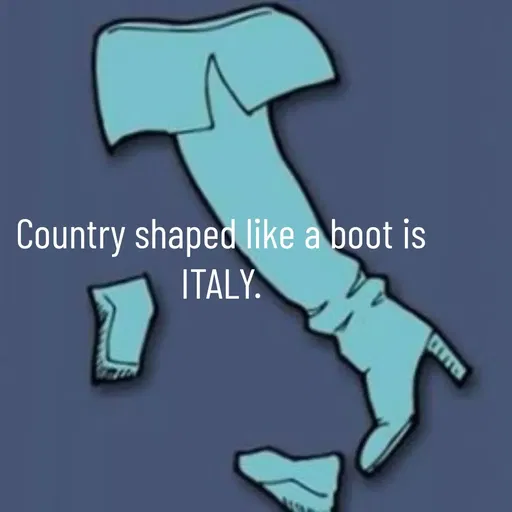 Quote by Manasa - Country shaped like a boot is ITALY. - Made using Quotes Creator App, Post Maker App