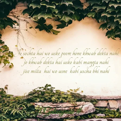 Quote by Galaxyrose - Jo sochta hai wo uske poore hone khwab dekta nahi
jo khwab dekta hai usko kabi mangta nahi
jise milta  hai wo usne  kabi uscha bhi nahi - Made using Quotes Creator App, Post Maker App