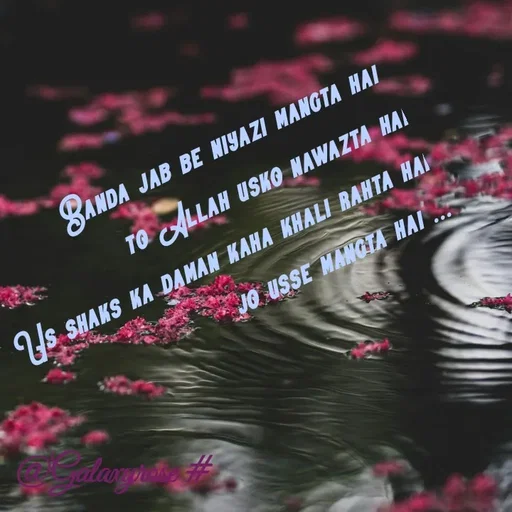 Quote by Galaxyrose - Banda jab be niyazi mangta hai 
to Allah usko nawazta hai
Us shaks ka daman kaha khali rahta hai
jo usse mangta hai ...

 - Made using Quotes Creator App, Post Maker App