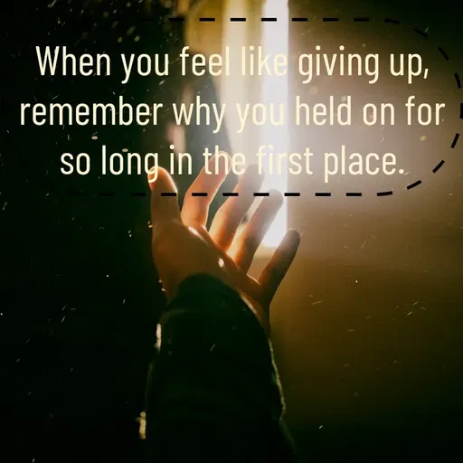 Quote by @ Junior writter.... - When you feel like giving up, remember why you held on for so long in the first place. - Made using Quotes Creator App, Post Maker App