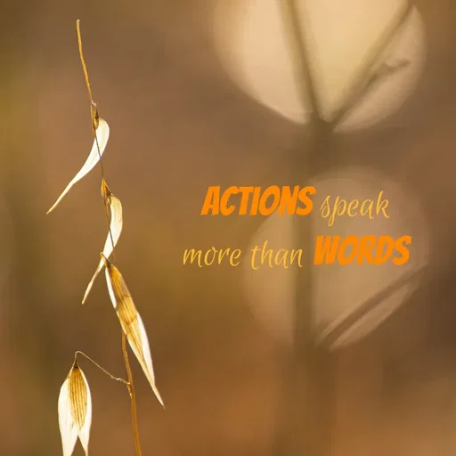 Quote by Hasini KR - Actions speak more than words - Made using Quotes Creator App, Post Maker App