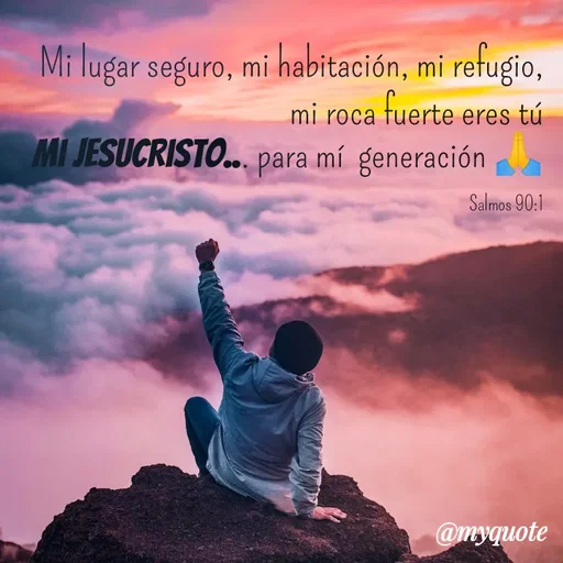 Quote by Merny Tona - Mi lugar seguro, mi habitación, mi refugio, mi roca fuerte eres tú
Mi Jesucristo... para mí  generación 🙏

Salmos 90:1 - Made using Quotes Creator App, Post Maker App