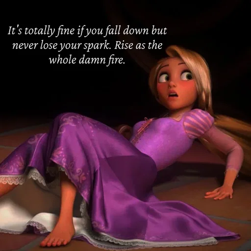 Quote by Strong_willed_girl - It's totally fine if you fall down but never lose your spark. Rise as the whole damn fire. - Made using Quotes Creator App, Post Maker App