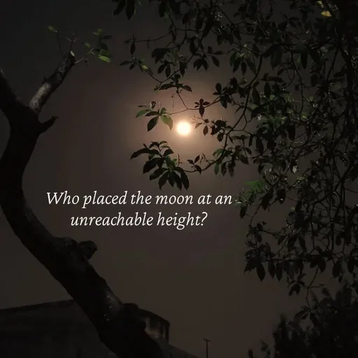 Quote by Strong_willed_girl - Who placed the moon at an unreachable height? - Made using Quotes Creator App, Post Maker App