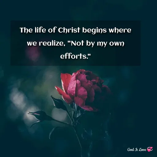 Quote by Venny - The life of Christ begins where we realize, "Not by my own efforts." - Made using Quotes Creator App, Post Maker App