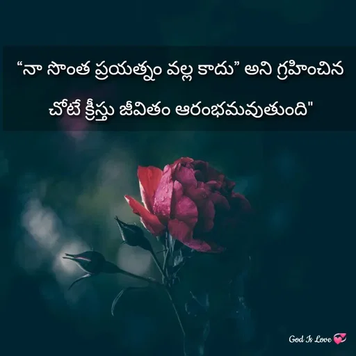 Quote by Venny - “నా సొంత ప్రయత్నం వల్ల కాదు” అని గ్రహించిన చోటే క్రీస్తు జీవితం ఆరంభమవుతుంది" - Made using Quotes Creator App, Post Maker App