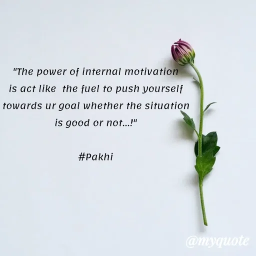 Quote by Jamchar Ali Ahmed - "The power of internal motivation is act like  the fuel to push yourself towards ur goal whether the situation is good or not...!"

#Pakhi - Made using Quotes Creator App, Post Maker App