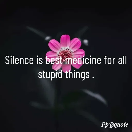 Quote by Radhe..💫 - Silence is best medicine for all stupid things . - Made using Quotes Creator App, Post Maker App