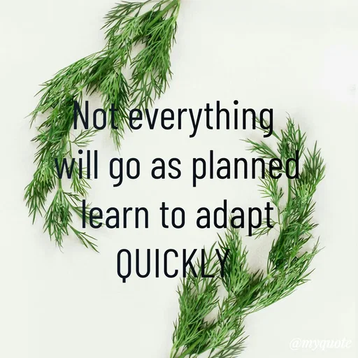 Quote by sundari.  quotes - Not everything 
will go as planned
learn to adapt
QUICKLY  - Made using Quotes Creator App, Post Maker App