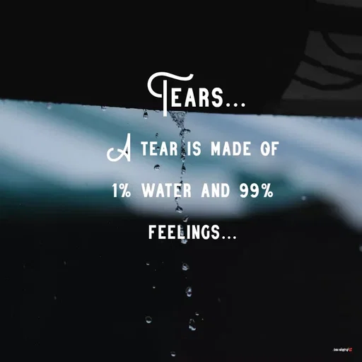 Quote by Anu Ningraj - Tears...A tear is made of 1% water and 99% feelings... - Made using Quotes Creator App, Post Maker App