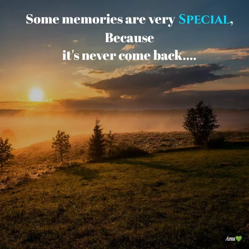 Quote by Anu Ningraj - Some memories are very Special, Because
it's never come back.... - Made using Quotes Creator App, Post Maker App
