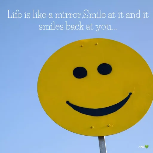 Quote by Anu Ningraj - Life is like a mirror,Smile at it and it smiles back at you... - Made using Quotes Creator App, Post Maker App