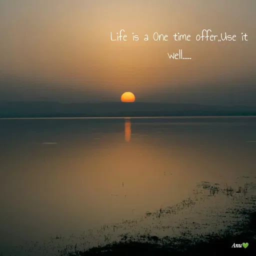 Quote by Anu Ningraj - Life is a One time offer,,Use it well..... - Made using Quotes Creator App, Post Maker App