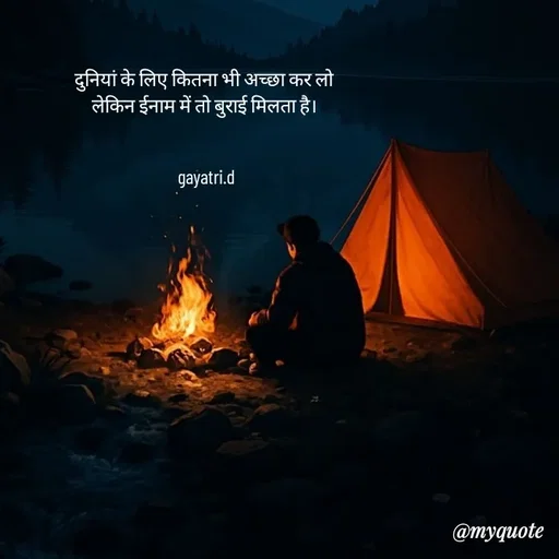 Quote by Taniya kumari Upadhyay  a k - दुनियां के लिए कितना भी अच्छा कर लो 
लेकिन ईनाम में तो बुराई मिलता है। 


gayatri.d - Made using Quotes Creator App, Post Maker App