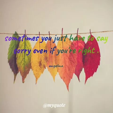 Quote by Angel Maife - sometimes you just hare to say
orry even if youe ght
angelina
@myquote
 - Made using Quotes Creator App, Post Maker App
