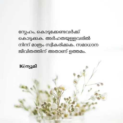 Quote by Ⓩ︎ⓐ︎ⓘ︎ⓝ︎ - സ്നേഹം, കൊടുക്കേണ്ടവർക്ക് കൊടുക്കുക. അർഹതയുള്ളവരിൽ നിന്ന് മാത്രം സ്വീകരിക്കുക. സമാധാന ജീവിതത്തിന് അതാണ് ഉത്തമം.IG|ന്യൂമി  - Made using Quotes Creator App, Post Maker App