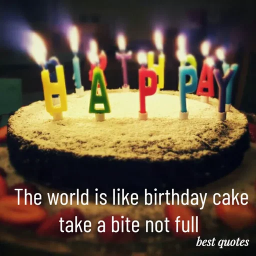 Quote by my quote - The world is like birthday cake take a bite not full  - Made using Quotes Creator App, Post Maker App
