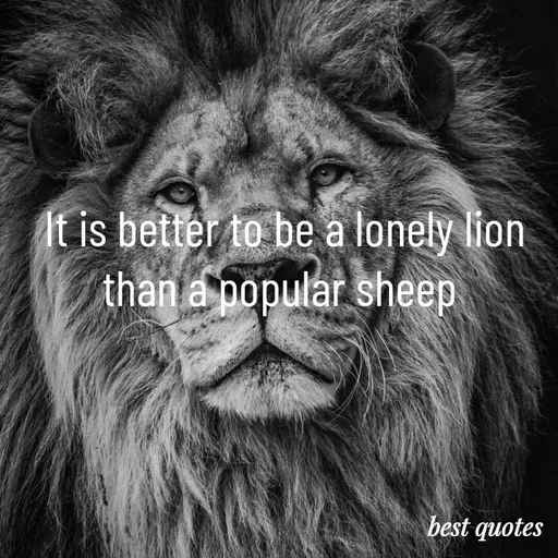 Quote by my quote - It is better to be a lonely lion than a popular sheep  - Made using Quotes Creator App, Post Maker App