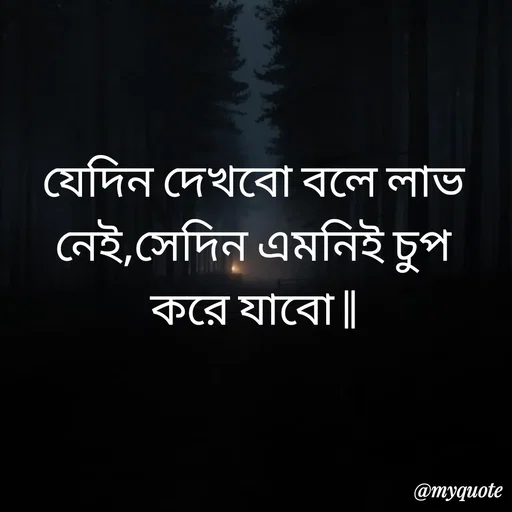 Quote by R J - যেদিন দেখবো বলে লাভ নেই,সেদিন এমনিই চুপ করে যাবো || - Made using Quotes Creator App, Post Maker App