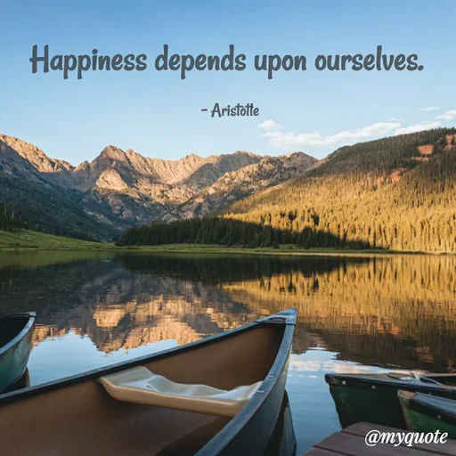 Quote by Sahaya Jenifer - Happiness depends upon ourselves. 

– Aristotle - Made using Quotes Creator App, Post Maker App