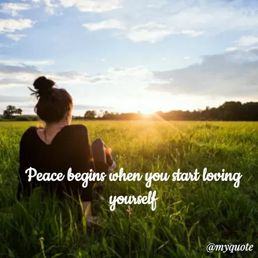 Quote by Sahaya Jenifer - Peace begins when you start loving yourself - Made using Quotes Creator App, Post Maker App