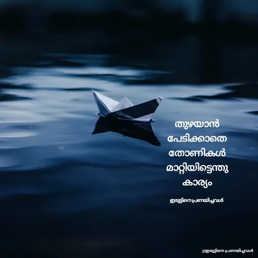 Quote by ഇരുട്ടിനെ പ്രണയിച്ചവൾ - തുഴയാൻ പേടിക്കാതെ
തോണികൾ മാറ്റിയിട്ടെന്തു കാര്യം

ഇരുട്ടിനെ പ്രണയിച്ചവൾ  - Made using Quotes Creator App, Post Maker App