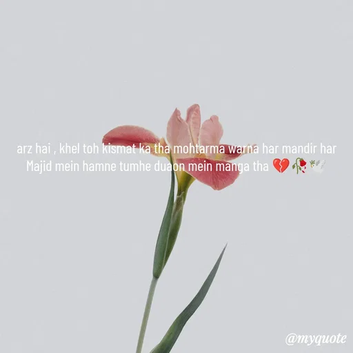 Quote by OM Soni - arz hai , khel toh kismat ka tha mohtarma warna har mandir har Majid mein hamne tumhe duaon mein manga tha 💔🥀🕊️ - Made using Quotes Creator App, Post Maker App