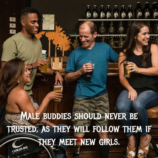 Quote by Peace finder - Male buddies should never be trusted, as they will follow them if they meet new girls. - Made using Quotes Creator App, Post Maker App