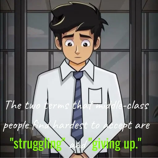 Quote by Peace finder - The two terms that middle-class people find hardest to accept are "struggling" and "giving up." - Made using Quotes Creator App, Post Maker App