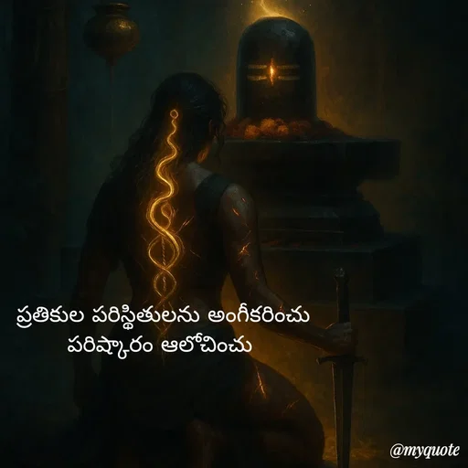 Quote by Mahesh Allam - ప్రతికుల పరిస్థితులను అంగీకరించు
పరిష్కారం ఆలోచించు  - Made using Quotes Creator App, Post Maker App