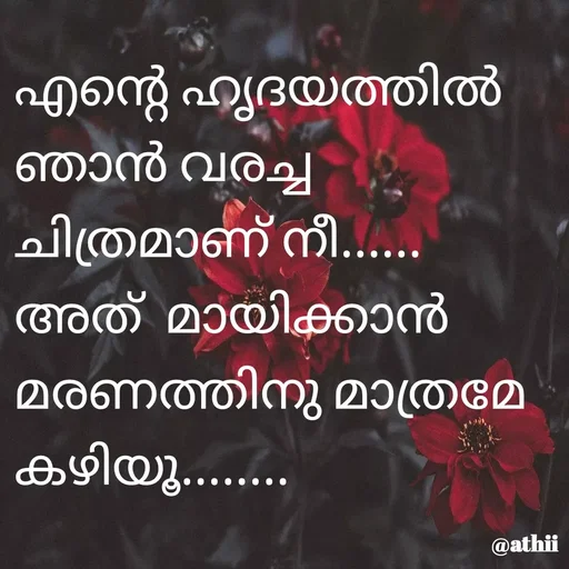 Quote by Athira - എന്റെ ഹൃദയത്തിൽ ഞാൻ വരച്ച ചിത്രമാണ് നീ...... അത്  മായിക്കാൻ മരണത്തിനു മാത്രമേ കഴിയൂ........ - Made using Quotes Creator App, Post Maker App