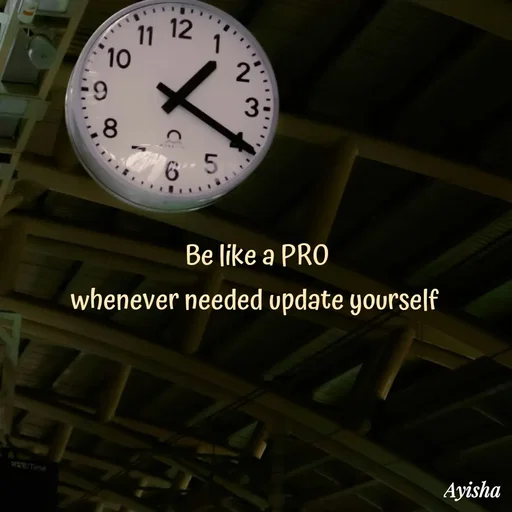 Quote by Ayisha Diaries - Be like a PRO
whenever needed update yourself  - Made using Quotes Creator App, Post Maker App