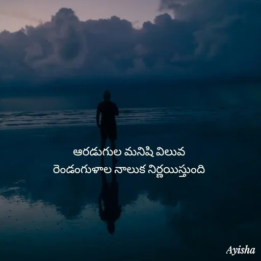 Quote by Ayisha Diaries - 

ఆరడుగుల మనిషి విలువ 
రెండంగుళాల నాలుక నిర్ణయిస్తుంది  - Made using Quotes Creator App, Post Maker App