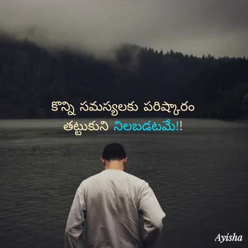 Quote by Ayisha Diaries - కొన్ని  సమస్యలకు  పరిష్కారం 
తట్టుకుని  నిలబడటమే!!  - Made using Quotes Creator App, Post Maker App