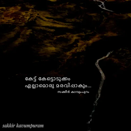 Quote by Sakkir kavumpuram - കേട്ട് കേട്ടൊടുക്കം 
എല്ലാമൊരു മരവിപ്പാകും...സക്കീർ കാവുംപുറം  - Made using Quotes Creator App, Post Maker App