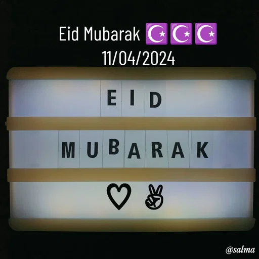 Quote by Salma  Sultana - Eid Mubarak ☪️☪️☪️
11/04/2024 - Made using Quotes Creator App, Post Maker App