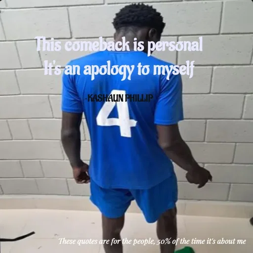 Quote by Kashaun Phillip - This comeback is personal
It's an apology to myself

~KASHAUN PHILLIP - Made using Quotes Creator App, Post Maker App
