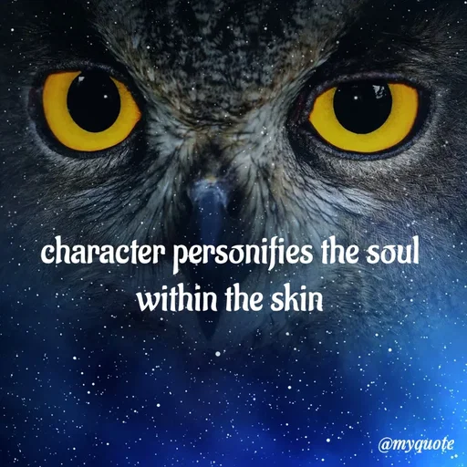 Quote by adriangemini - character personifies the soul 
within the skin  - Made using Quotes Creator App, Post Maker App