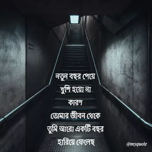 Quote by HM.TANVIR ISLAM - নতুন বছর পেয়ে 
খুশি হয়ো না 
কারণ 
তোমার জীবন থেকে 
তুমি আরো একটি বছর 
হারিয়ে ফেলেছ - Made using Quotes Creator App, Post Maker App